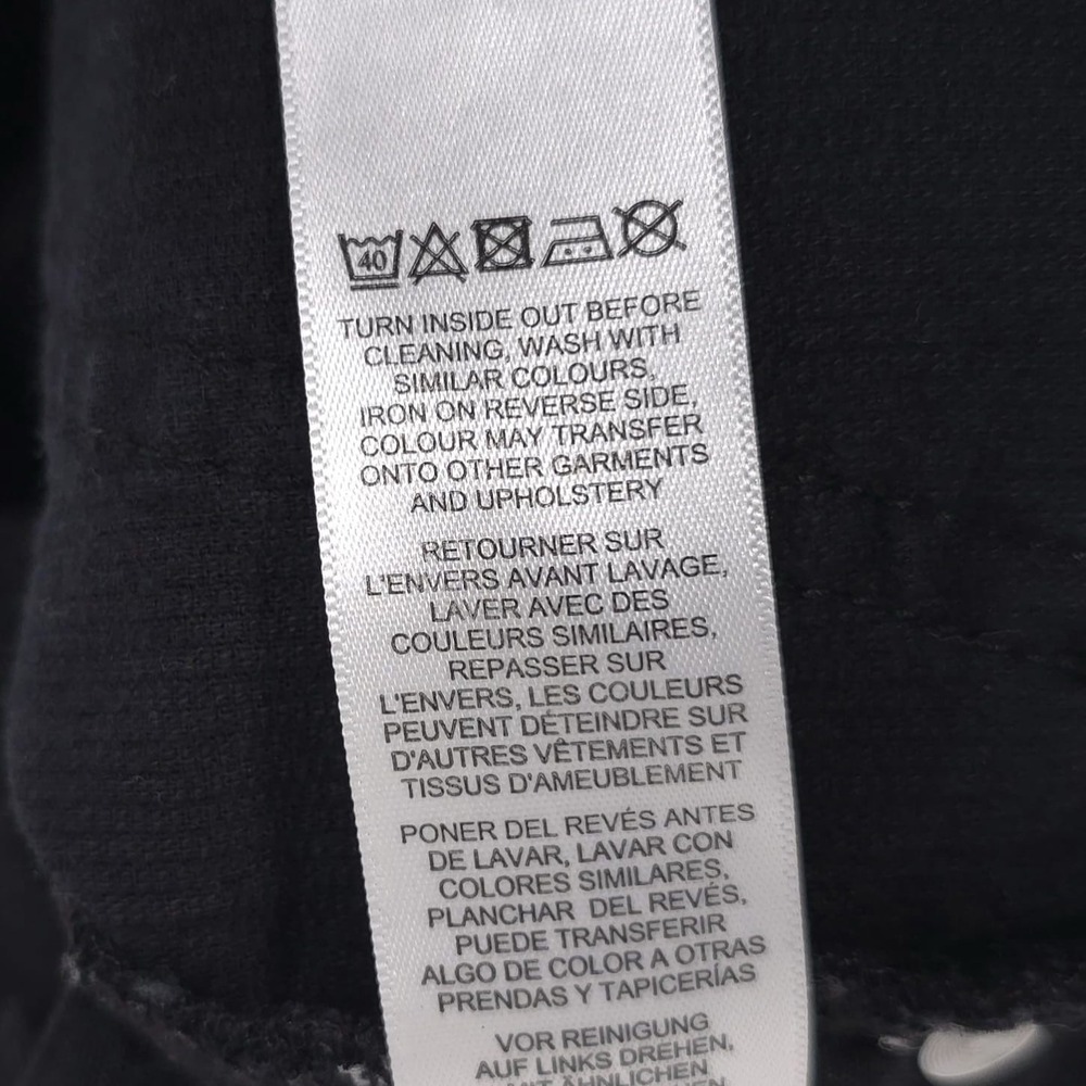 asos Black Corduroy Flare Pants 26/28 Straight Bootcut Jeans Cotton Turkey Crop - Picture 12 of 13